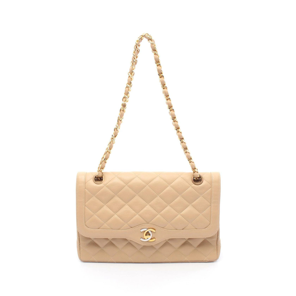 Chanel Matelasse Paris Limited Edition Double Flap Shoulder Bag Lambskin